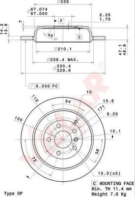 Villar 628.2150 - Тормозной диск autospares.lv