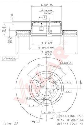 Villar 628.2152 - Тормозной диск autospares.lv