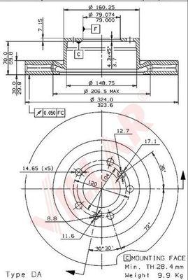 Villar 628.2160 - Тормозной диск autospares.lv