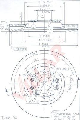 Villar 628.2168 - Тормозной диск autospares.lv