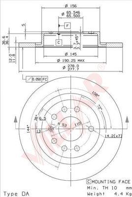 Villar 628.2103 - Тормозной диск autospares.lv