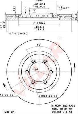 Villar 628.2115 - Тормозной диск autospares.lv