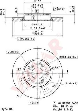 Villar 628.2118 - Тормозной диск autospares.lv