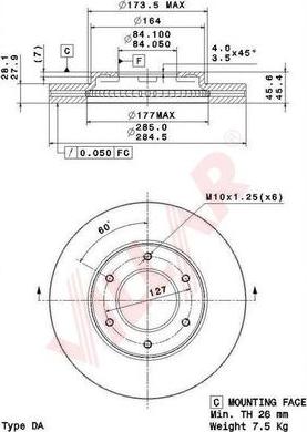 Villar 628.2112 - Тормозной диск autospares.lv