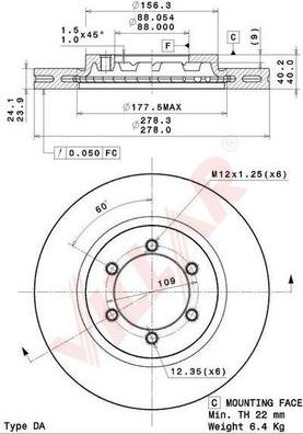 Villar 628.2117 - Тормозной диск autospares.lv