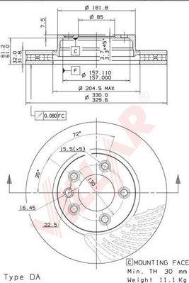 Villar 628.2183 - Тормозной диск autospares.lv