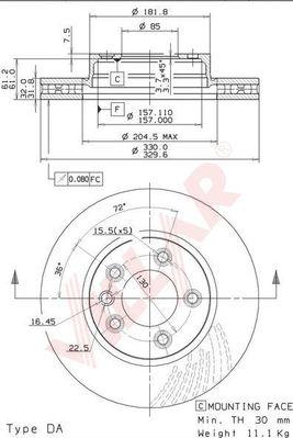 Villar 628.2182 - Тормозной диск autospares.lv