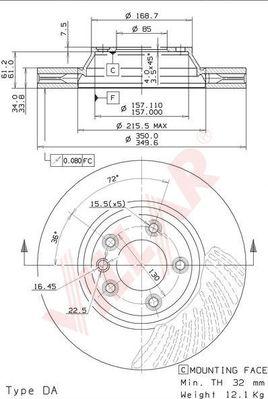 Villar 628.2187 - Тормозной диск autospares.lv