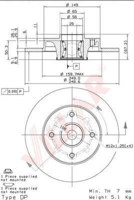 Villar 628.2135 - Тормозной диск autospares.lv