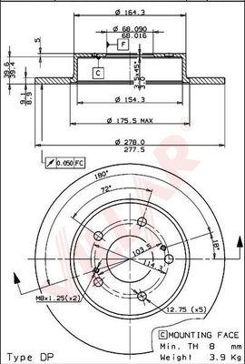 Villar 628.2132 - Тормозной диск autospares.lv