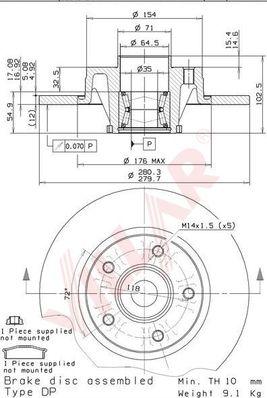 Villar 628.2137 - Тормозной диск autospares.lv