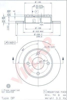 Villar 628.2124 - Тормозной диск autospares.lv