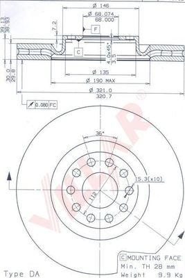 Villar 628.2172 - Тормозной диск autospares.lv