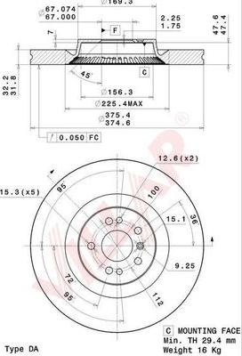 Villar 628.2208 - Тормозной диск autospares.lv