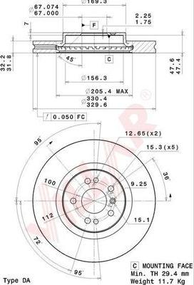 Villar 628.2207 - Тормозной диск autospares.lv