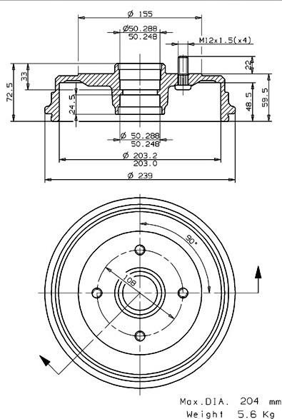 Villar 627.0062 - Тормозной барабан autospares.lv