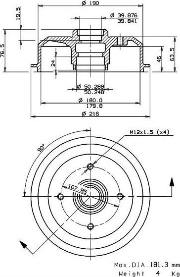 Villar 627.0031 - Тормозной барабан autospares.lv