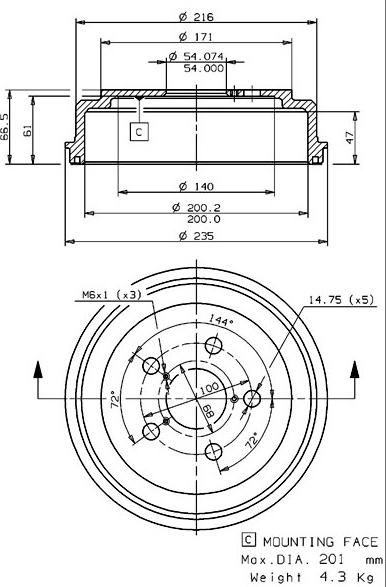 Villar 627.0181 - Тормозной барабан autospares.lv