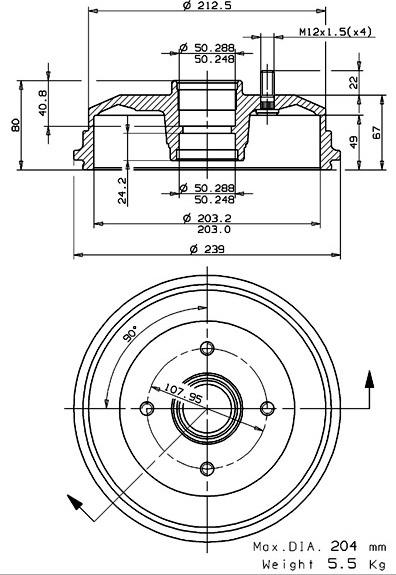 Villar 627.0240 - Тормозной барабан autospares.lv