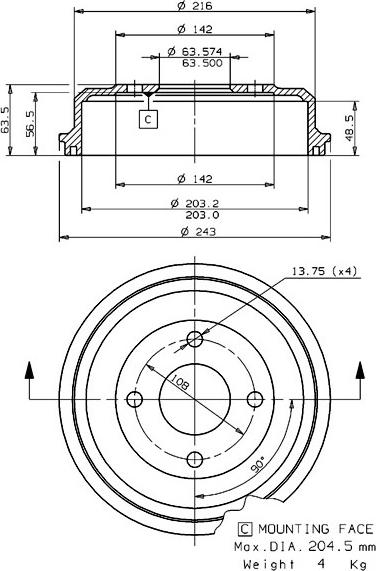 Villar 627.0241 - Тормозной барабан autospares.lv