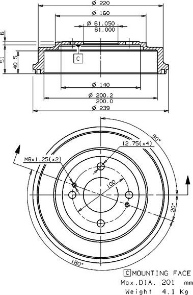 Villar 627.0219 - Тормозной барабан autospares.lv