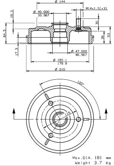 Villar 627.0211 - Тормозной барабан autospares.lv