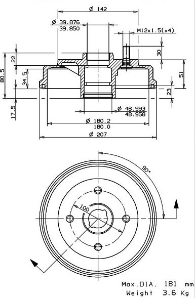 Villar 627.0227 - Тормозной барабан autospares.lv