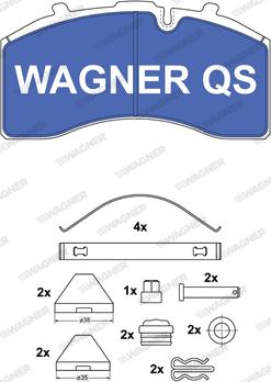 Wagner 2915804950 - Тормозные колодки, дисковые, комплект autospares.lv