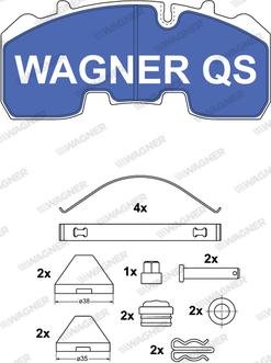 Wagner 2926504950 - Тормозные колодки, дисковые, комплект autospares.lv