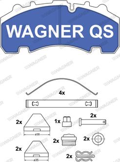 Wagner 2926304950 - Тормозные колодки, дисковые, комплект autospares.lv