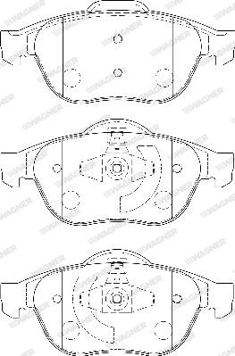 Wagner WBP24536A - Тормозные колодки, дисковые, комплект autospares.lv