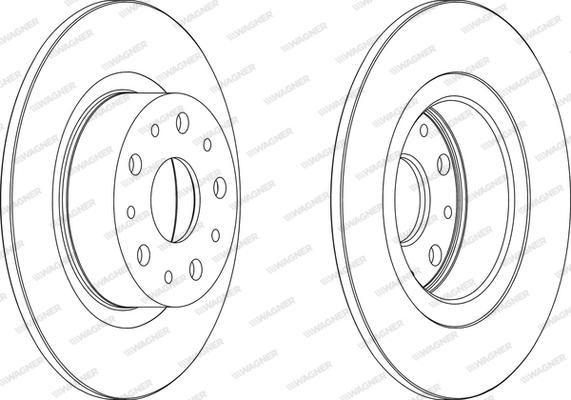 Wagner WGR0805-1 - Тормозной диск autospares.lv