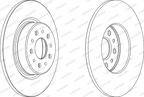 Wagner WGR1138-1 - Тормозной диск autospares.lv
