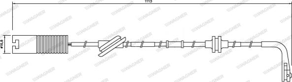 Wagner WWI284 - Сигнализатор, износ тормозных колодок autospares.lv