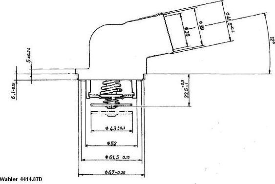 WAHLER 4414.87D - Термостат охлаждающей жидкости / корпус autospares.lv