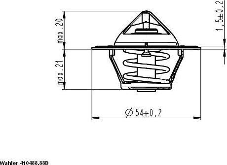 WAHLER 410488.88D - Термостат охлаждающей жидкости / корпус autospares.lv