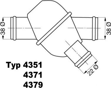 WAHLER 4371.80 - Термостат охлаждающей жидкости / корпус autospares.lv
