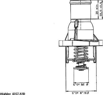 WAHLER 4357.92D - Термостат охлаждающей жидкости / корпус autospares.lv