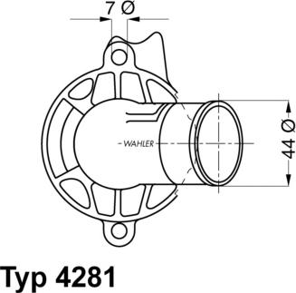 WAHLER 4281.87D - Термостат охлаждающей жидкости / корпус autospares.lv