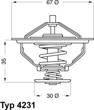 WAHLER 4231.80D - Термостат охлаждающей жидкости / корпус autospares.lv