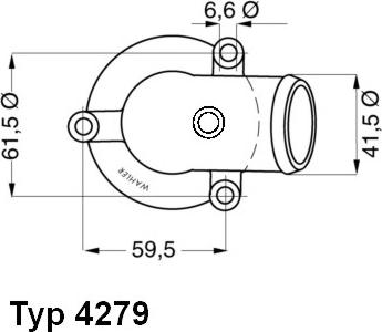 WAHLER 4279.87D - Термостат охлаждающей жидкости / корпус autospares.lv