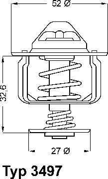 WAHLER 3497.88D - Термостат охлаждающей жидкости / корпус autospares.lv