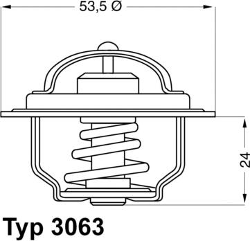 WAHLER 3063.75 - Термостат охлаждающей жидкости / корпус autospares.lv