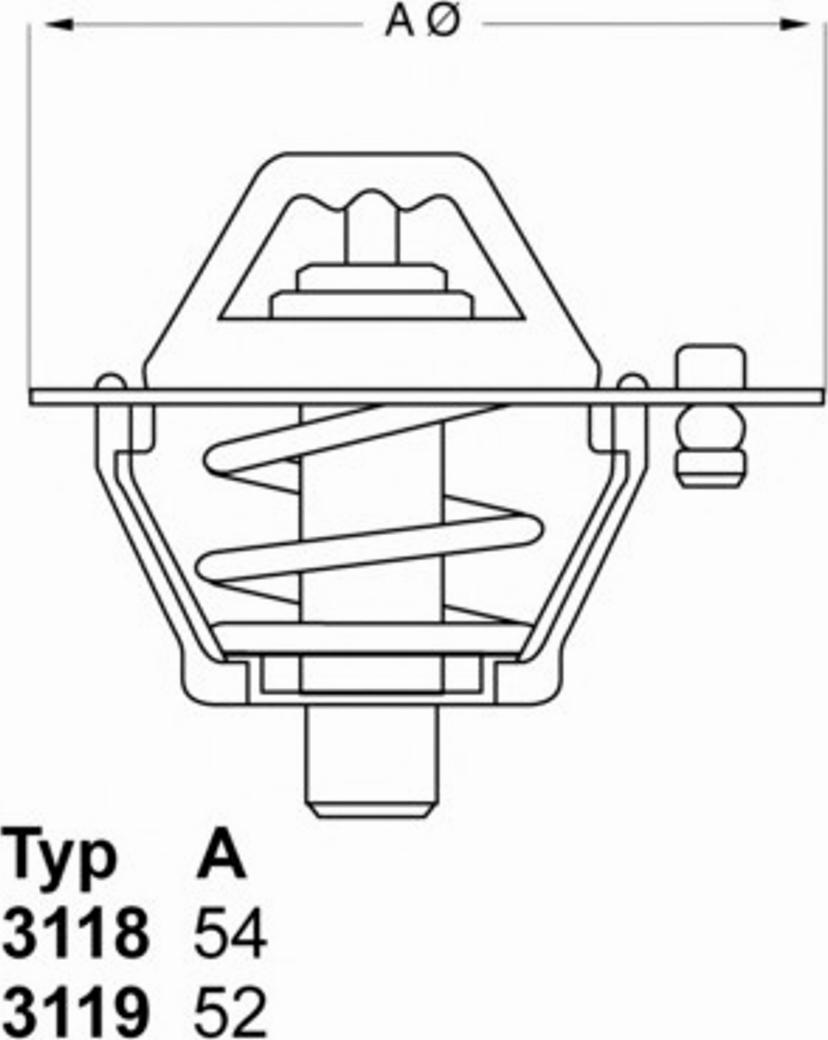 WAHLER 311892 - Термостат охлаждающей жидкости / корпус autospares.lv