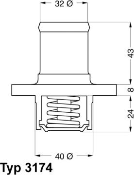 WAHLER 3174.89D - Термостат охлаждающей жидкости / корпус autospares.lv