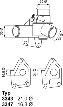 WAHLER 3343.80D - Термостат охлаждающей жидкости / корпус autospares.lv