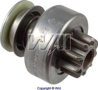 WAI 54-9121 - Ведущая шестерня, бендикс, стартер autospares.lv