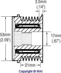 WAI 24-91103-3 - Шкив генератора, муфта autospares.lv