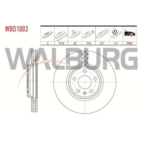 Walburg WBD1003 - Тормозной диск autospares.lv