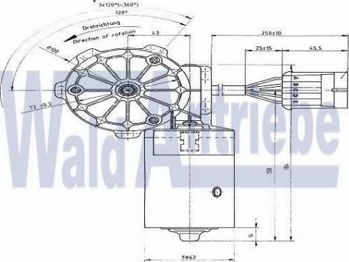 WaldAntriebe 403733 - Двигатель стеклоочистителя autospares.lv